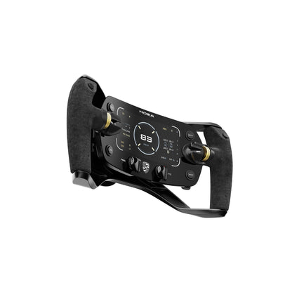 Side detail of MOZA Porsche Mission R Steering Wheel buttons and grips